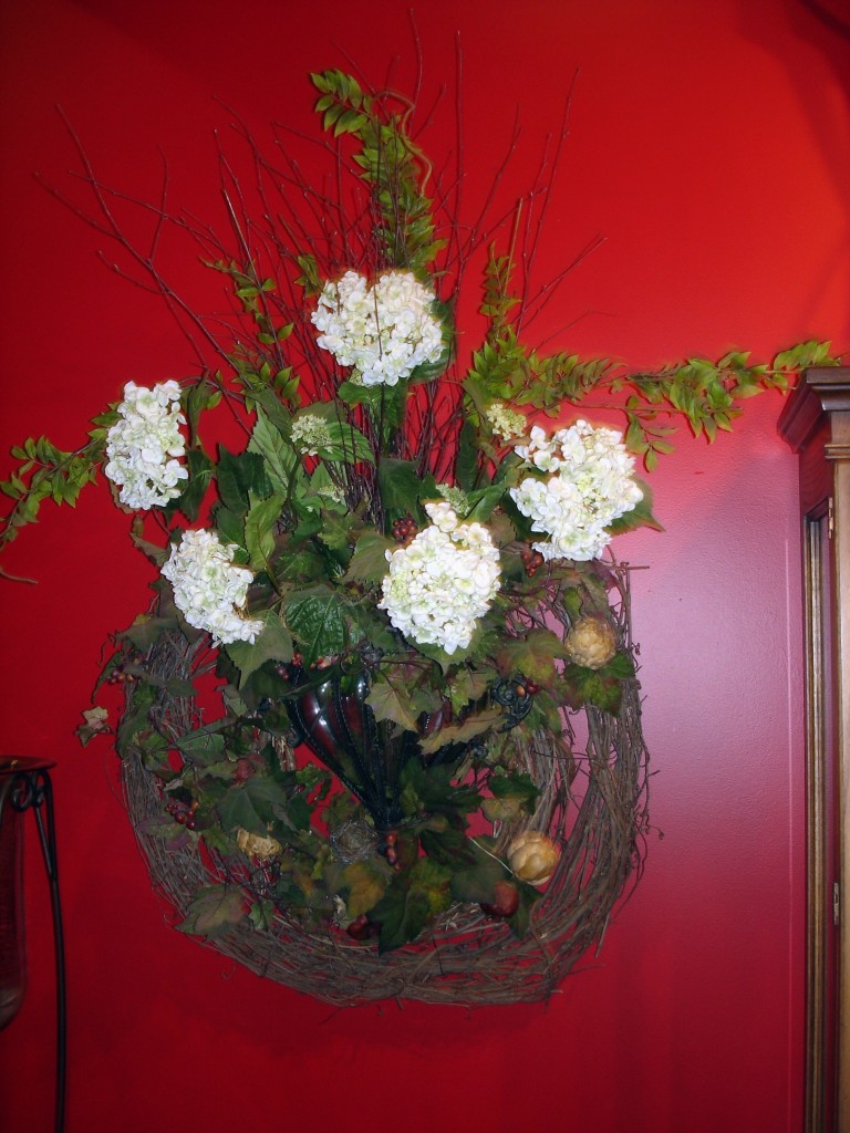 Large vase wreath